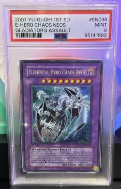 Elemental Hero Chaos Neos 1st Edition GLAS Psa 9 Yu-Gi-Oh - Image 1