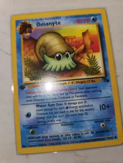 Omanyte 52/62 - 1st Edition Fossil Pokemon Card - WOTC 1999 - NM/LP - Vintage Un - Image 1