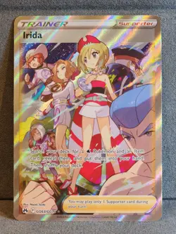 Irida GG63/GG70 Pokemon Card Crown Zenith Galarian Gallery Full Art Trainer NM - Image 1