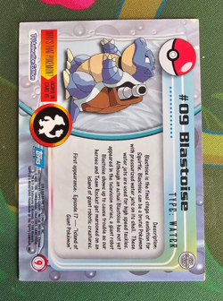 Blastoise #09 Pokemon Topps trading cards series 1, 2000 NON HOLO LP - Image 2