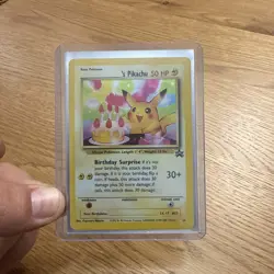 Birthday Pikachu #24 Black Star Promo Holo Rare Vintage Pokemon Card LP-Mp - Image 1