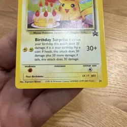Birthday Pikachu #24 Black Star Promo Holo Rare Vintage Pokemon Card LP-Mp - Image 3