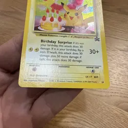 Birthday Pikachu #24 Black Star Promo Holo Rare Vintage Pokemon Card LP-Mp - Image 4