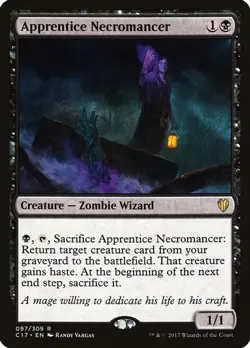 Apprentice Necromancer Commander 2017 Black Rare MAGIC MTG CARD C17 097/309 NM - Image 1