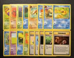Pokemon 1999 WOTC Fossil Unlimited Complete 17-Card Common Set (EX)! - Image 1