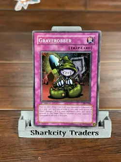 1996 Yugioh! Graverobber PSV-008 Holo Super Rare 1st Edition - Image 1