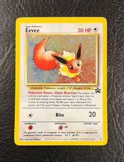 2000 Pokemon Eevee #11 - Black Star Promo Pokemon Card - With a Swirl! - Image 1