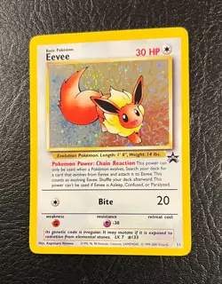 2000 Pokemon Eevee #11 - Black Star Promo Pokemon Card - With a Swirl! - Image 2