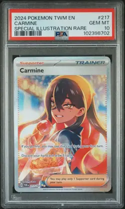 CARMINE 217/167 | PSA 10 | Special Illustration Rare Graded Pokemon Card - Image 1