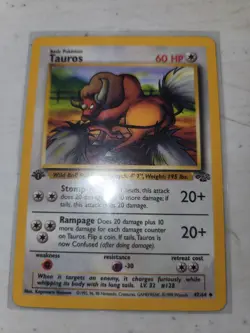 Tauros 47/64 - 1st Edition Jungle - Uncommon Pokemon Card WOTC NM/LP - Vintage - Image 1