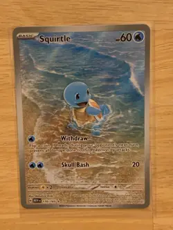 Pokemon Squirtle TCG Holo Illustration Rare Card 170/165 Scarlet and Violet 151 - Image 1