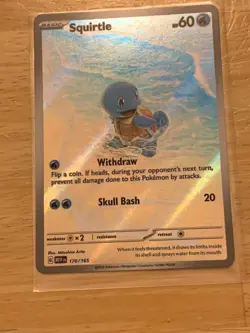 Pokemon Squirtle TCG Holo Illustration Rare Card 170/165 Scarlet and Violet 151 - Image 2