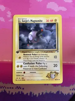 Pokemon Card Lt Surge's Magnemite Gym Heroes 1st Edition 50/132 Near Mint - Image 1