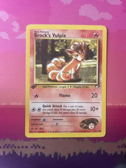 Pokemon Card Brock's Vulpix 1st Edition Common Gym Heroes 73/132 Near Mint - Image 1
