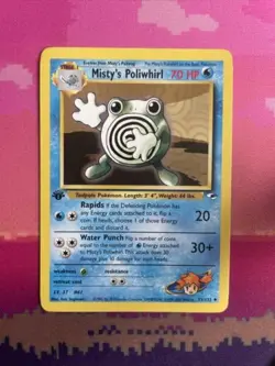 Pokemon Card Misty's Poliwhirl Gym Heroes 1st Edition Uncommon 53/132 Near Mint - Image 1