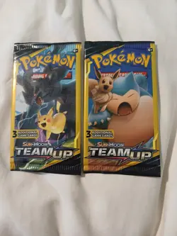 (2) 2019 Pokemon Sun & Moon Team Up New Sealed 3 Card Booster Packs English 🔥 - Image 1