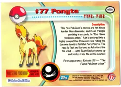 PONYTA #77 CROMO / CARD POKEMON TRADING CARDS 1999-2000 TOPPS - Image 2