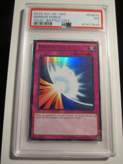 2015 YU GI OH CARD MIRROR FORCE PSA GRADED NM 7 - Image 1