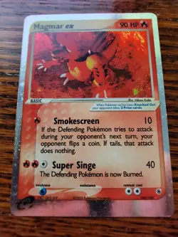 Magmar EX 100/109 Pokemon TCG EX Ruby & Sapphire Vintage Ultra Rare MP - Image 1