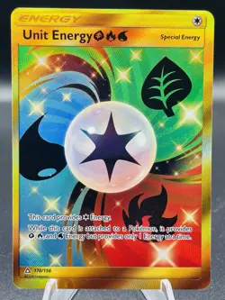 Pokemon Unit Energy 170/156 Ultra Prism Gold Secret Rare Full Art Holo LP - Image 1