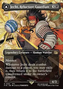 MTG RARE BORDERLESS REGULAR - JECHT, RELUCTANT GUARDIAN 0363 (FIN) FINAL FANTASY - Image 1