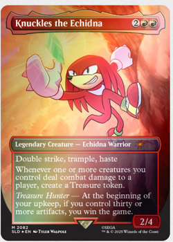 Knuckles The Echidna RAINBOW FOIL Sonic Secret Lair MTG PRESALE 8/10 Friends Foe - Image 1