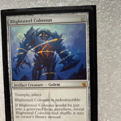 2011 Magic The Gathering Mirrodin Besieged Expansion Blightsteel Colossus Mythic - Image 3