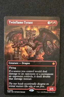MTG - Twinflame Tyrant !Borderless! - Foundations - NM Mythic FDN #333 Non Foil - Image 1