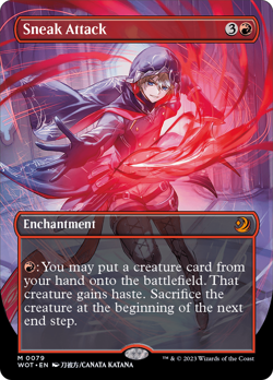Sneak Attack - Foil Anime Borderless - WOT - NM - MTG - Image 1
