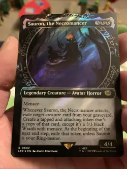 Sauron, the Necromancer Showcase SURGE FOIL MTG LOTR - Image 1