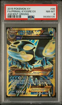 PRIMAL KYOGRE EX SHINY FULL ART 96/98 PSA 8 POKEMON XY ANCIENT ORIGINS 2015 - Image 3