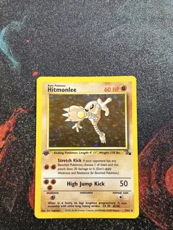 Hitmonlee 1st Edition Fossil Holo Foil 7/62 Pokemon Card 1999 WOTC Vintage - Image 1