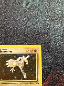 Hitmonlee 1st Edition Fossil Holo Foil 7/62 Pokemon Card 1999 WOTC Vintage - Image 2