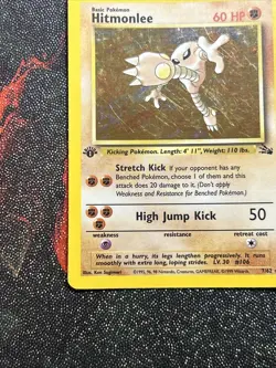 Hitmonlee 1st Edition Fossil Holo Foil 7/62 Pokemon Card 1999 WOTC Vintage - Image 4