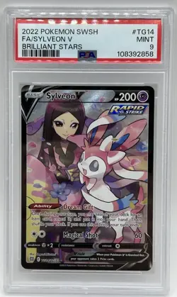 2022 Pokemon Brilliant Stars Sylveon V TG14 PSA 9 - Image 1