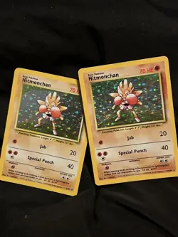 Pokemon TCG Hitmonchan Base Set 7/102 Holo Unlimited Holo Rare - Image 1
