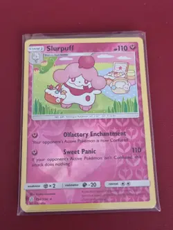 Pokemon Sun Moon Cosmic Eclipse Slurpuff 154/236 Rare Reverse Holo TCG Card - Image 1