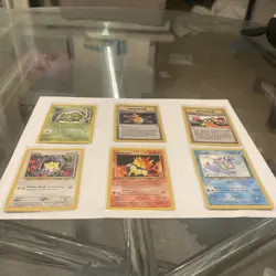 Pokemon TCG Neo Genesis 6-Card Lot LP with One First Edition Vintage WOTC 2000 - Image 1