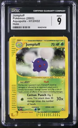 CGC 9 MINT Jumpluff 2003 Aquapolis H13/H32 Holo Pokemon Card psa - Image 1
