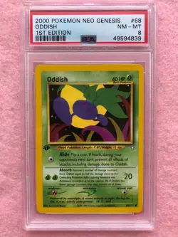 2000 Pokemon Neo Genesis First 1ST EDITION Oddish #68 Graded PSA 8 N MINT 68/111 - Image 1