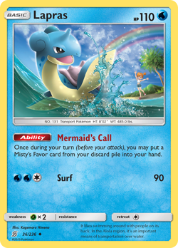 POKEMON SM Unified Minds: REVERSE HOLO - LAPRAS 36/236 LIGHT PLAY - Image 1