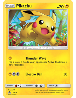 POKEMON Sun & Moon Promo : HOLO RARE - PIKACHU SM76 LIGHT PLAY - Image 1