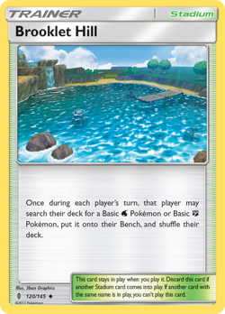 POKEMON SM Guardians Rising : REVERSE HOLO - BROOKLET HILL 120/145 LIGHT PLAY - Image 1