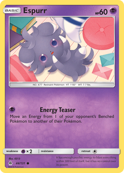 POKEMON SM Forbidden Light: REVERSE HOLO - ESPURR 44/131 LIGHT PLAY - Image 1