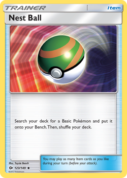 POKEMON Sun and Moon (Base Set) : REVERSE HOLO - NEST BALL 123/149 LP - Image 1