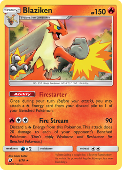POKEMON Dragon Majesty: HOLO RARE - BLAZIKEN 6/70 LIGHT PLAY - Image 1