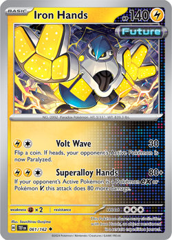POKEMON SV TEMPORAL FORCES : REVERSE HOLO - IRON HANDS 061/162 - Image 1