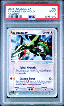 PSA 2 2003 Pokemon EX Dragon Rayquaza EX Holo Foil 97/97 - Image 1