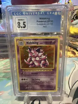 Nidoking Holo 45/108 XY Evolutions NM/Mint+ CGC 8.5 Graded Pokemon Card 2016 - Image 1