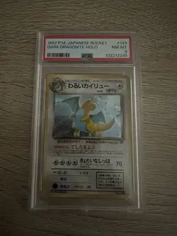 Pokemon Cards Dark Dragonite Japanese Holo PSA 8 Slab With Bonus Gift - Image 1